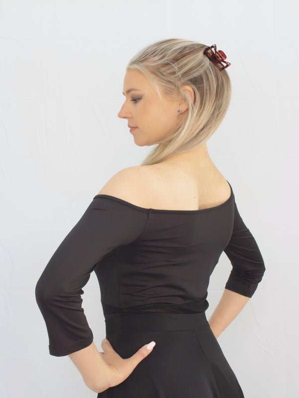 Ladies Latin Bodysuit in Black - (1044) - Rockabilly Australia Pty Ltd