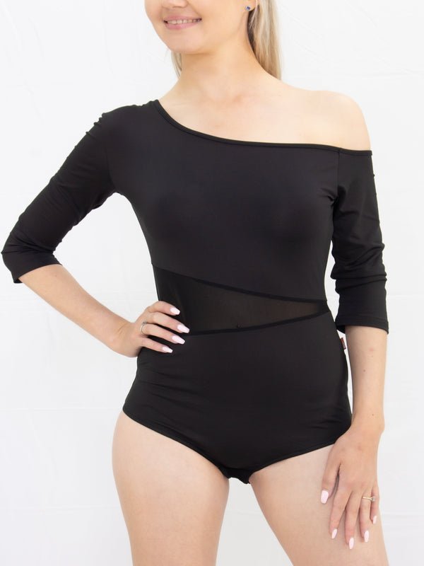 Ladies Latin Bodysuit in Black - (1044) - Rockabilly Australia Pty Ltd