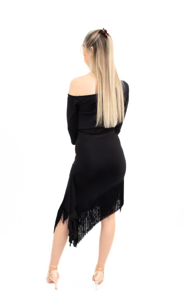Ladies Latin Dance Skirt in Black - (2071B) - Rockabilly Australia Pty Ltd