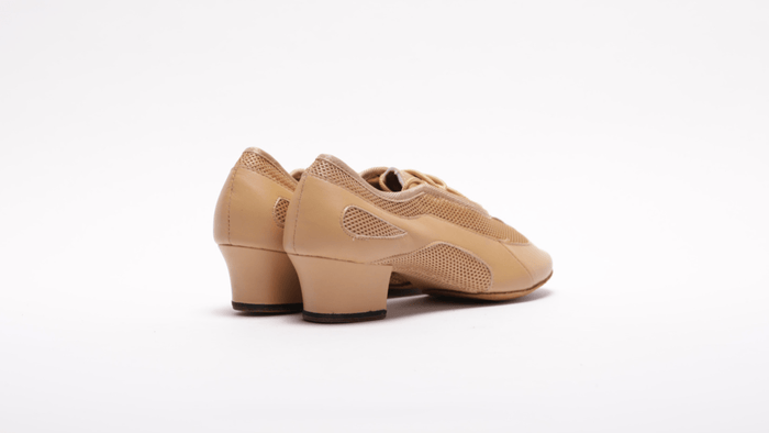 Ladies Split - Sole, 1.5 Inch Cuban Heel, Practice Shoe In Tan Leather - (S902T) - Rockabilly Australia Pty Ltd