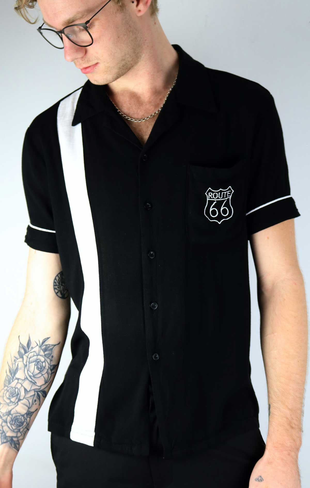 Mens Bamboo Cotton "Route 66" Shirt - (R66) - Rockabilly Australia Pty Ltd