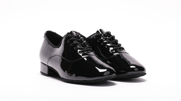 Mens / Boys, Patent Leather, Suede Sole, Lace Up Standard Shoe, Standard Ballroom Dance Shoes - (S8006P) - Rockabilly Australia Pty Ltd