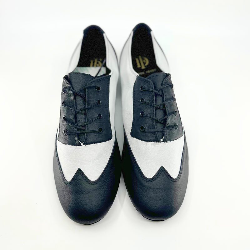 Men's, Unique, 1950's Inspired, Premium Leather in Black And White, Split - Sole Dance Shoe - (7777BW) - Rockabilly Australia Pty Ltd