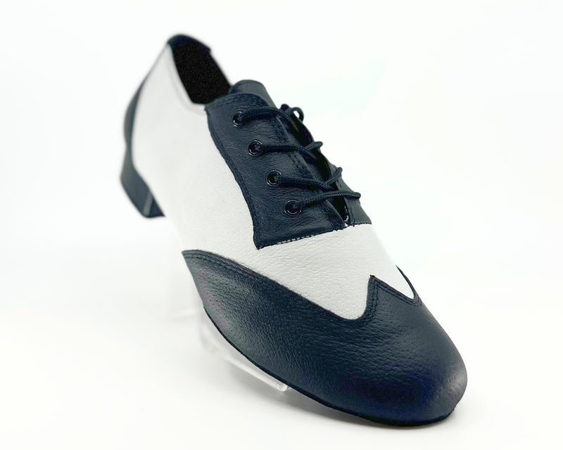 Men's, Unique, 1950's Inspired, Premium Leather in Black And White, Split - Sole Dance Shoe - (7777BW) - Rockabilly Australia Pty Ltd