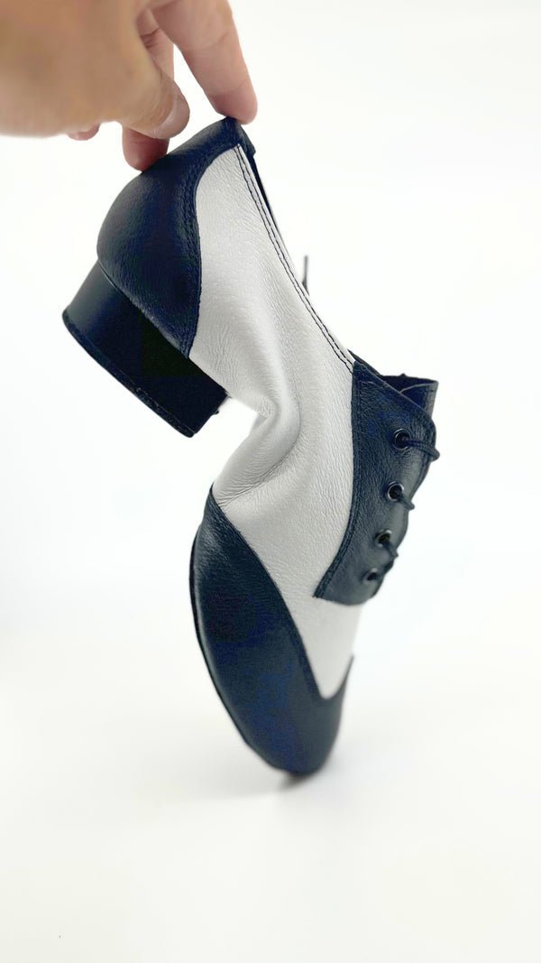 Men's, Unique, 1950's Inspired, Premium Leather in Black And White, Split - Sole Dance Shoe - (7777BW) - Rockabilly Australia Pty Ltd