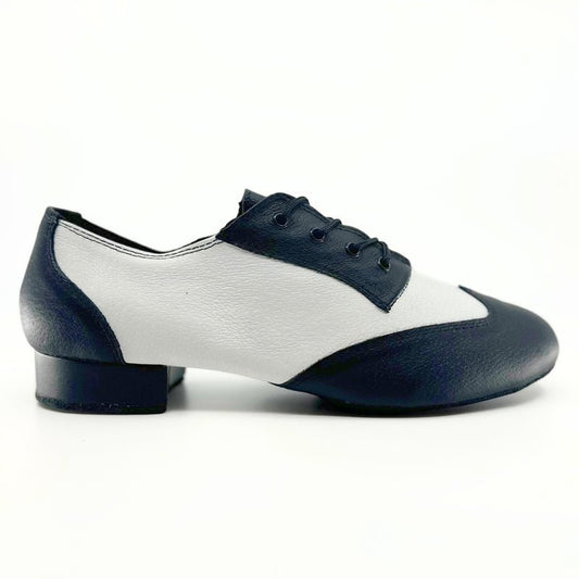 Men's, Unique, 1950's Inspired, Premium Leather in Black And White, Split - Sole Dance Shoe - (7777BW) - Rockabilly Australia Pty Ltd