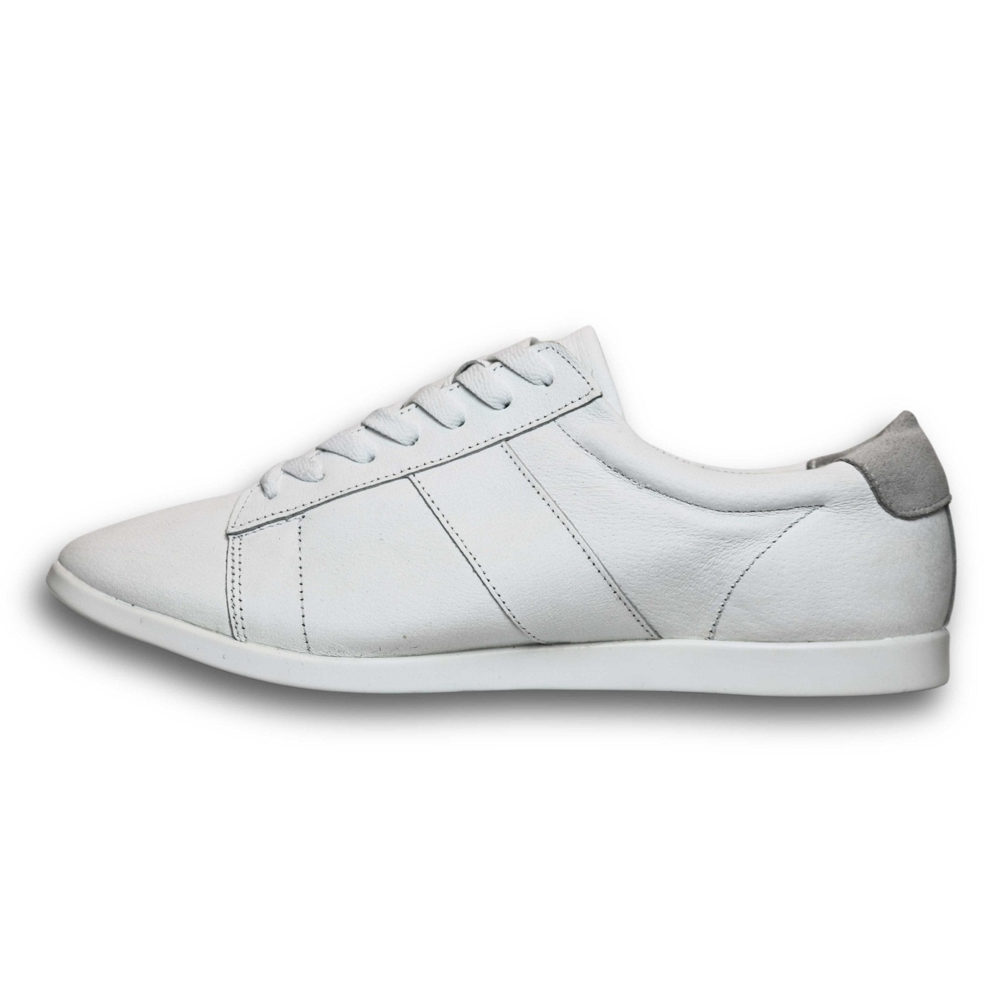 Men's White Leather Dance Sneakers with Dual Pivot Point, Spin Spots & Flexible, Smooth Sole - (2305W) - Rockabilly Australia Pty Ltd