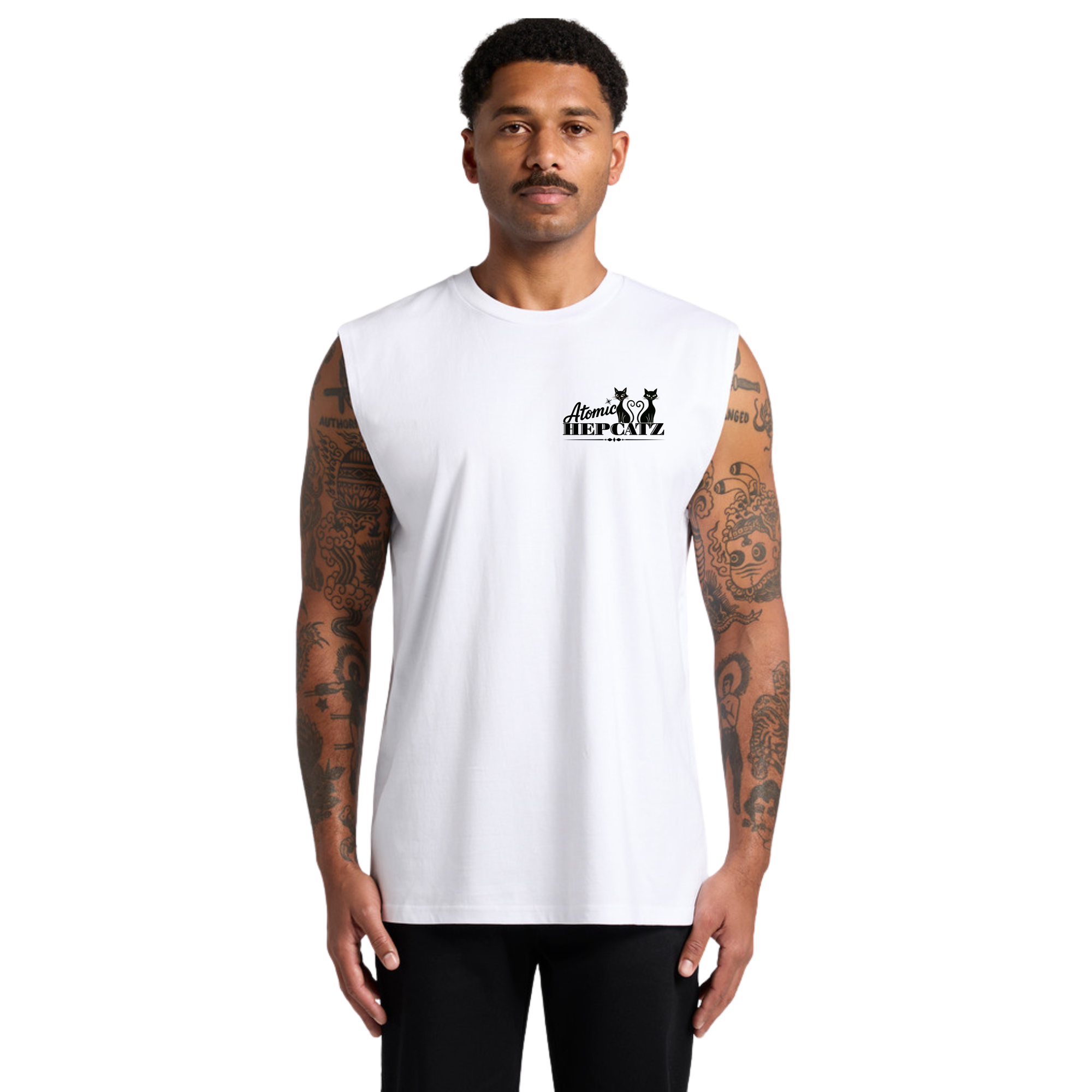 White Atomic Hepcatz Men’s Crew Classic Tank (5073)