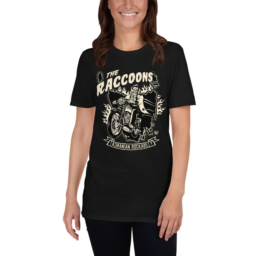 Raccoons - "Tasmanian Rockabilly" Printed Unisex Band Tee - Rockabilly Australia Pty Ltd