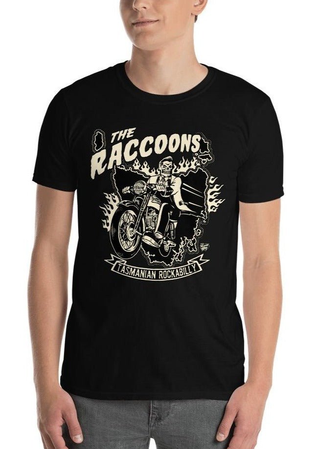 Raccoons - "Tasmanian Rockabilly" Printed Unisex Band Tee - Rockabilly Australia Pty Ltd