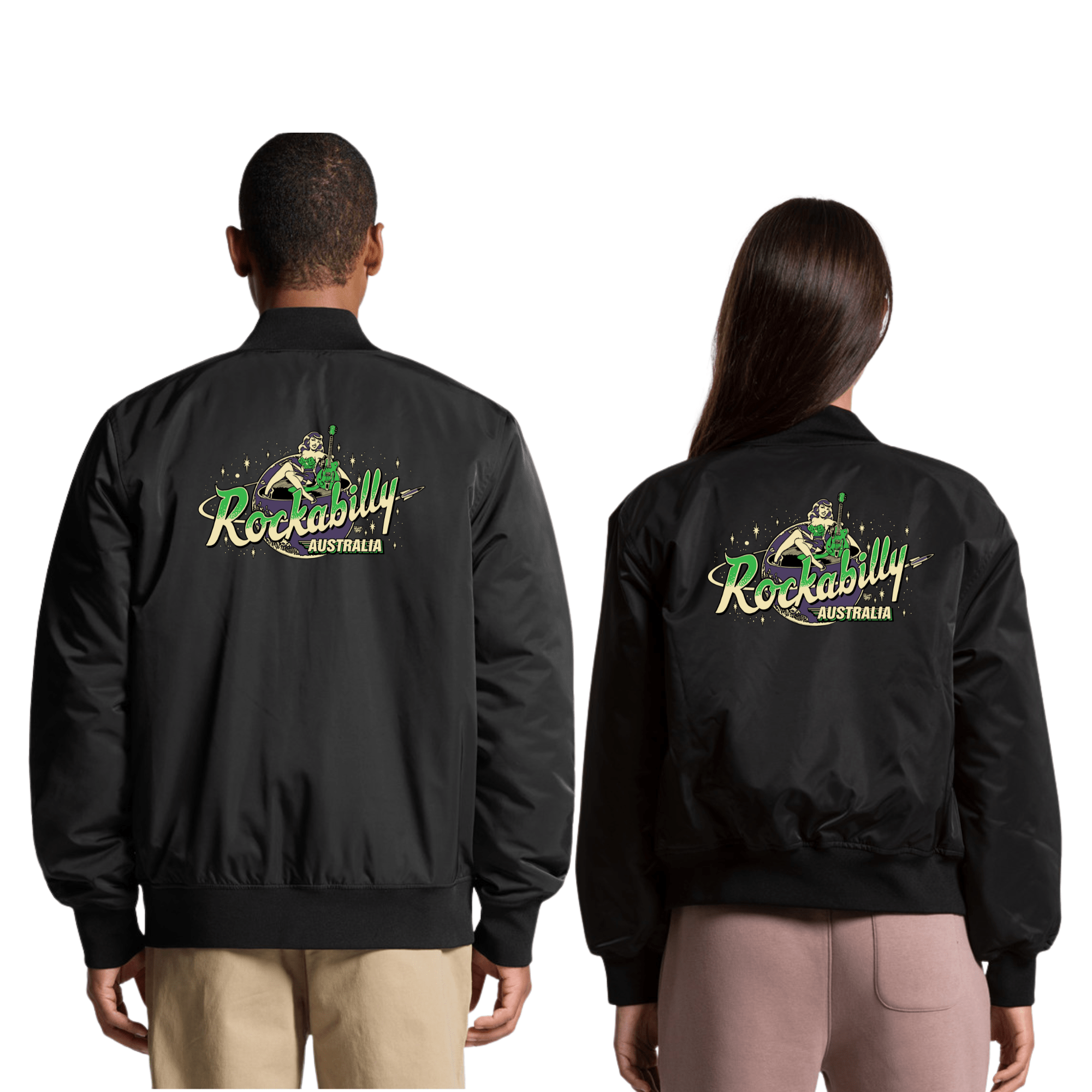 Rockabilly Australia Bomber Jacket Colour Vince Ray logo - Rockabilly Australia Pty Ltd