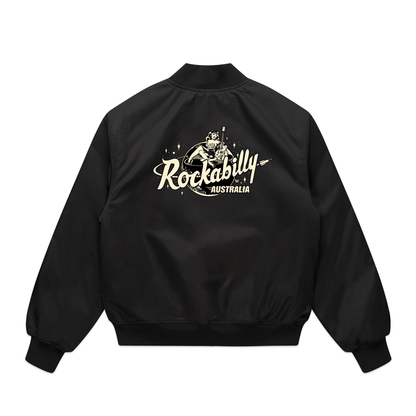 Rockabilly Australia Bomber Jacket Cream Vince Ray logo - Rockabilly Australia Pty Ltd