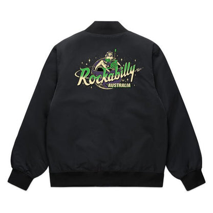 Rockabilly Australia Bomber Jacket with Purple & Green Vince Ray logo - Rockabilly Australia Pty Ltd