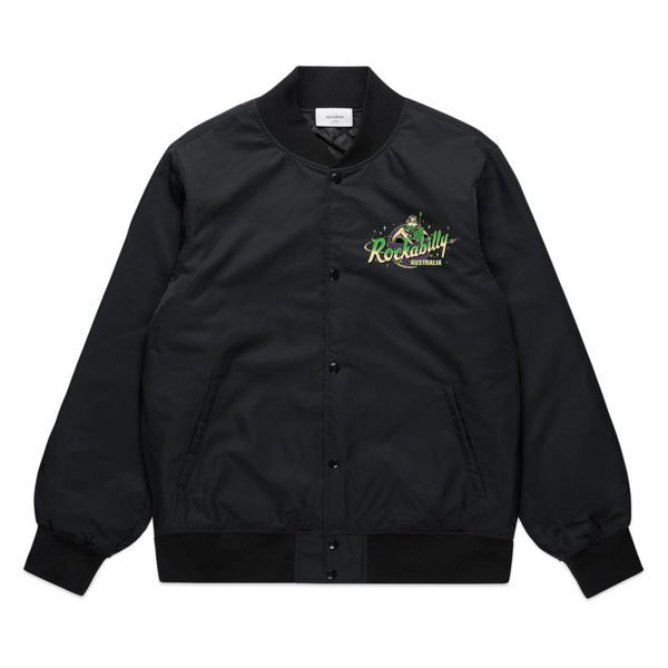 Rockabilly Australia Bomber Jacket with Purple & Green Vince Ray logo - Rockabilly Australia Pty Ltd