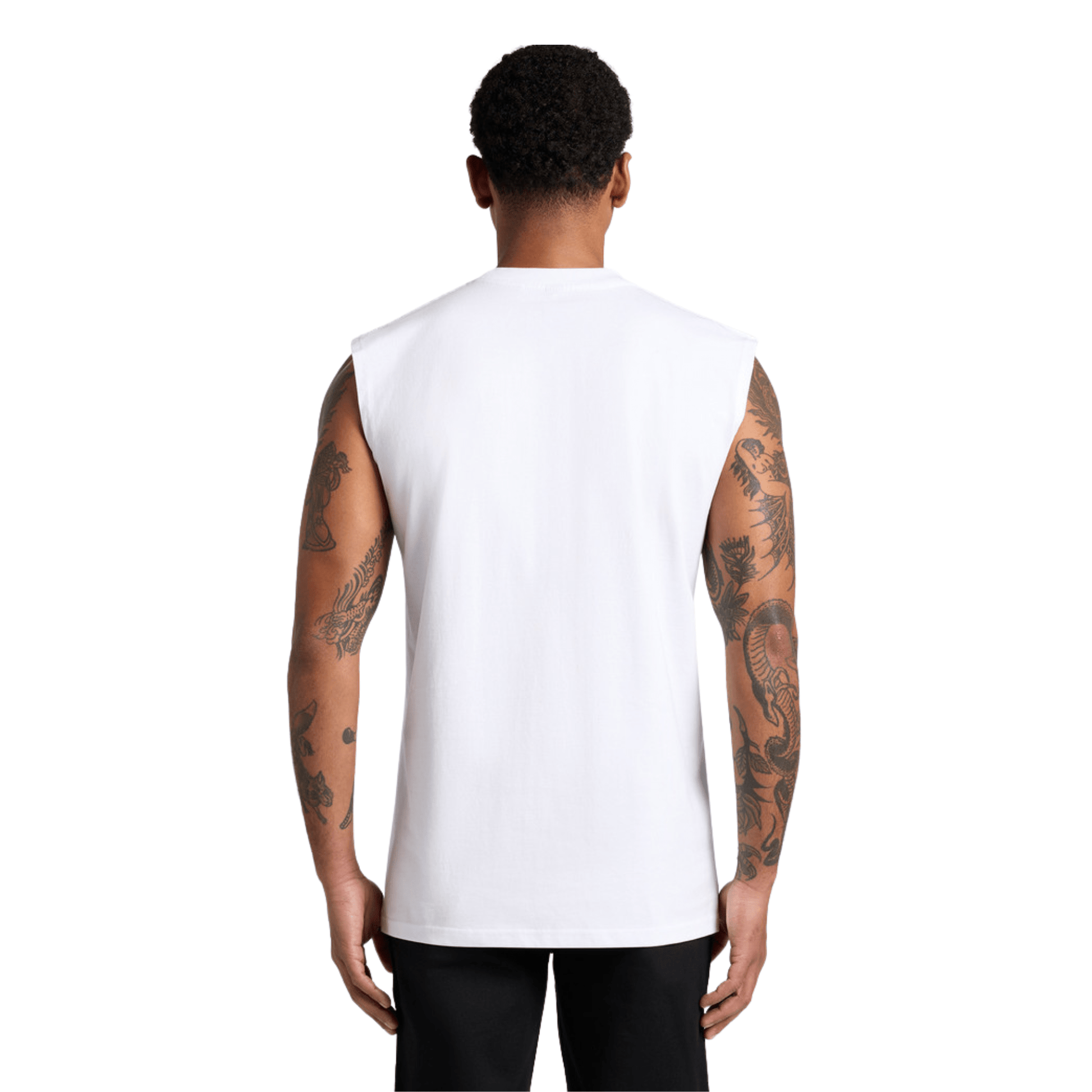 Rockabilly Australia Men's Tank Top with Cream Logo in White (5073) - Rockabilly Australia Pty Ltd