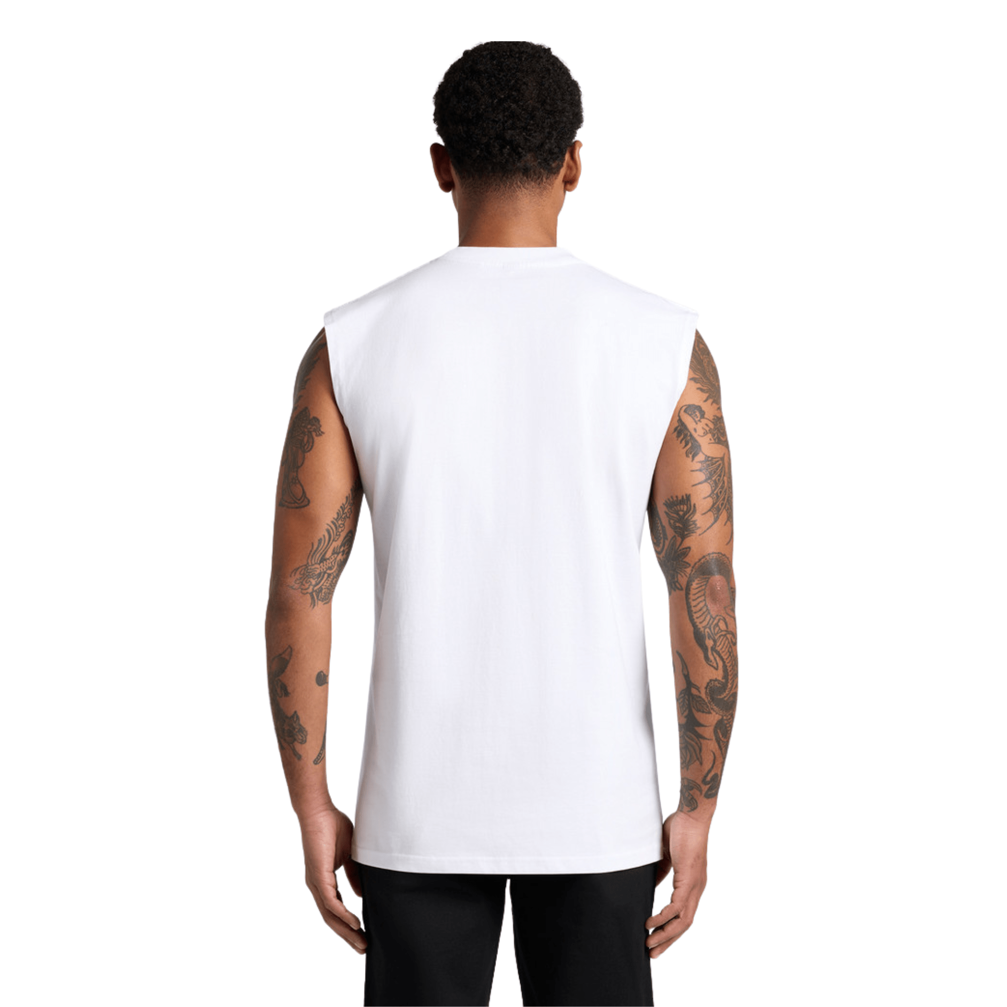 Rockabilly Australia Men's Tank Top with Cream Logo in White (5073) - Rockabilly Australia Pty Ltd