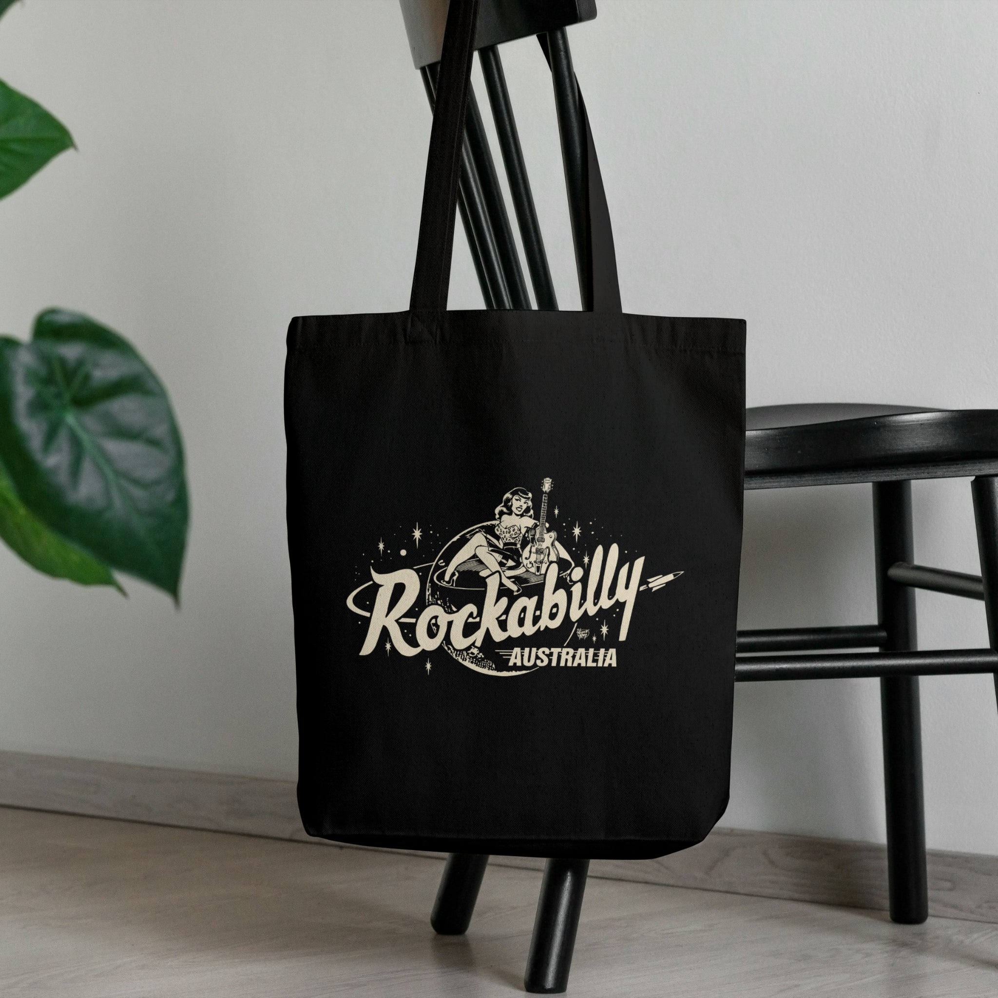 Rockabilly Australia Tote Bag with Cream Logo - Rockabilly Australia Pty Ltd