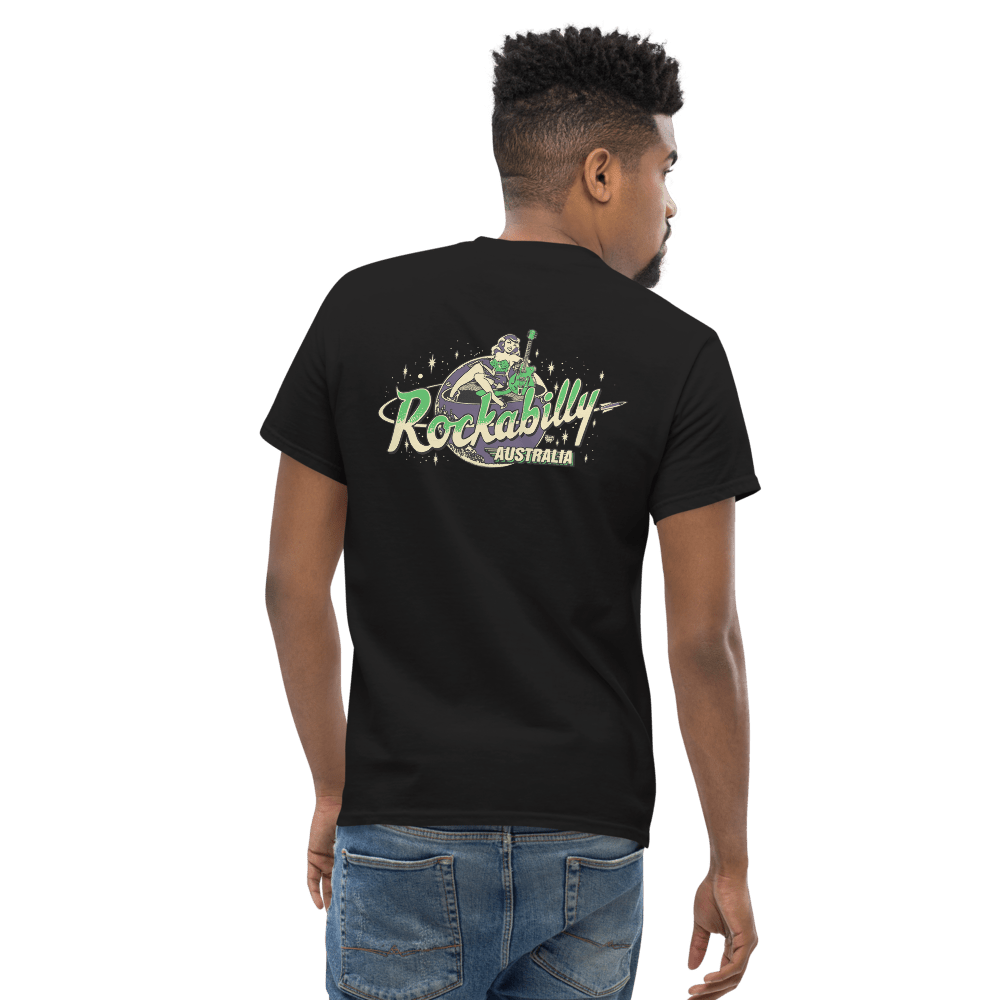 Rockabilly Australia Unisex Crew Tee with Colour Logo in Black - Rockabilly Australia Pty Ltd