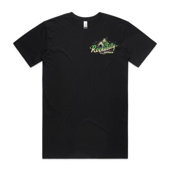 Rockabilly Australia Unisex Crew Tee with Colour Logo in Black - Rockabilly Australia Pty Ltd