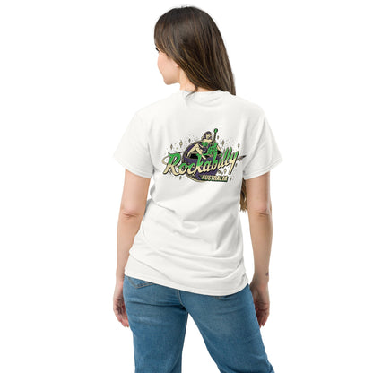 Rockabilly Australia Unisex Crew Tee with Colour Logo in White - Rockabilly Australia Pty Ltd