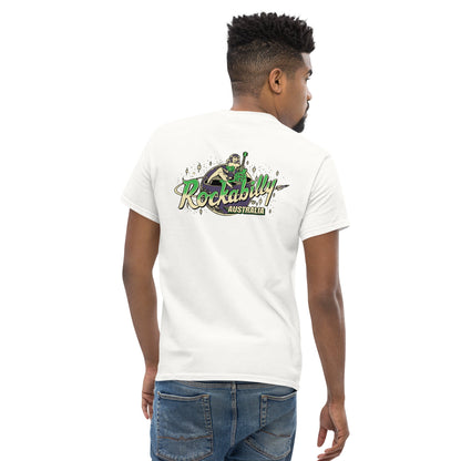 Rockabilly Australia Unisex Crew Tee with Colour Logo in White - Rockabilly Australia Pty Ltd