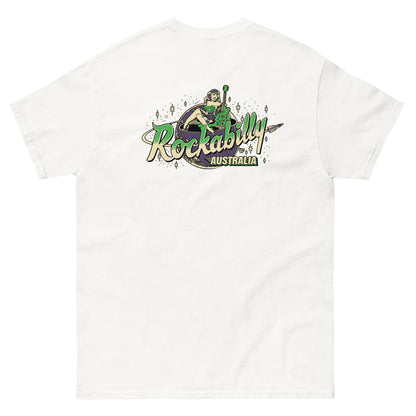 Rockabilly Australia Unisex Crew Tee with Colour Logo in White - Rockabilly Australia Pty Ltd