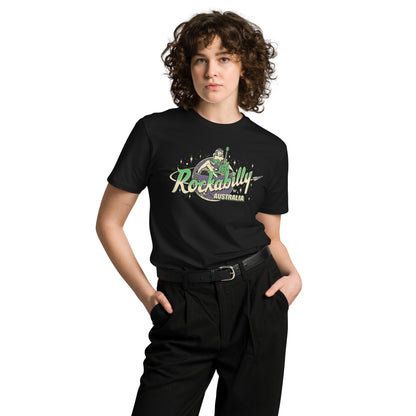 Rockabilly Australia Unisex Tee with Colour Logo in Black - Rockabilly Australia Pty Ltd