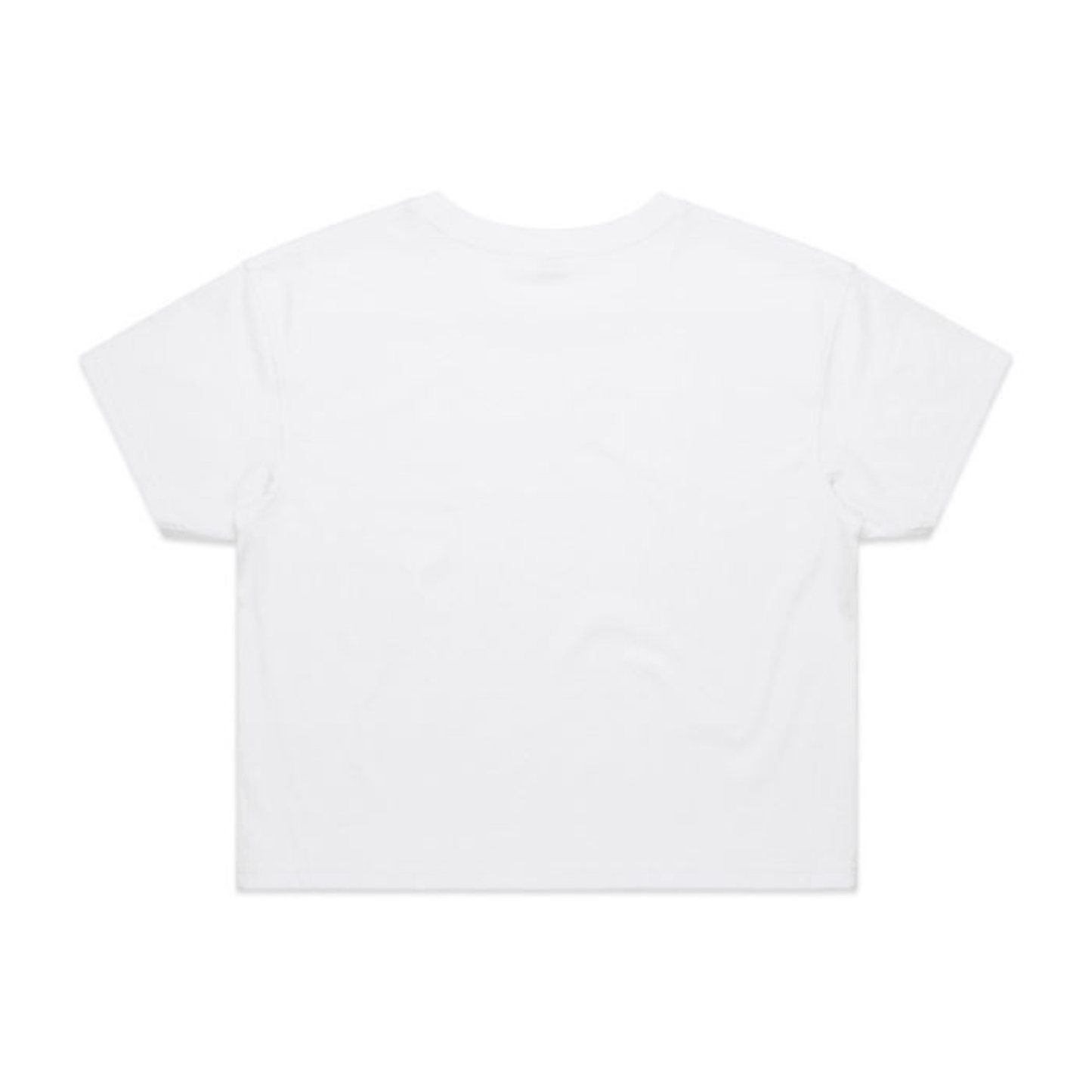 Rockabilly Australia Women’s Crop Tee with Colour Logo in White (4062) - Rockabilly Australia Pty Ltd