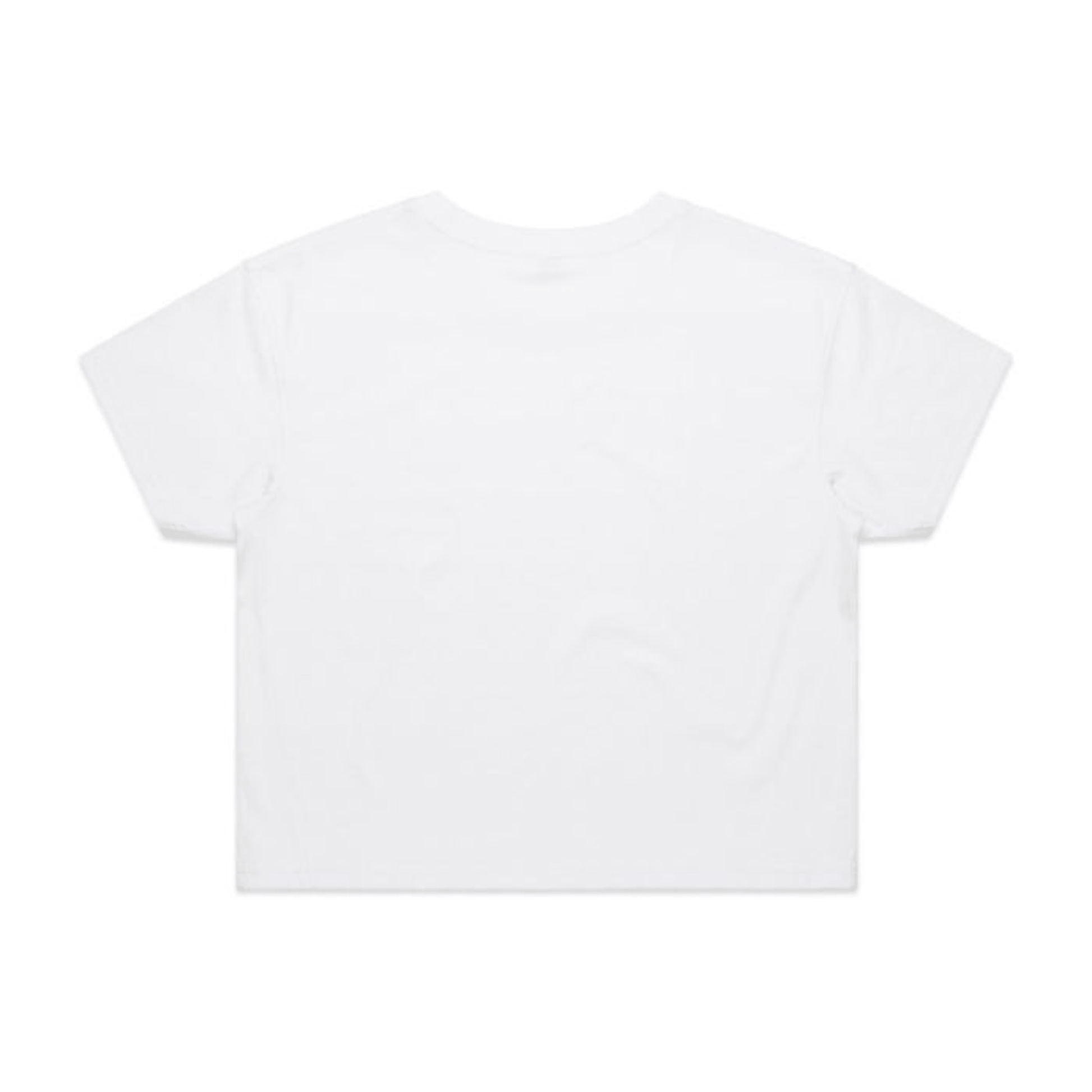 Rockabilly Australia Women’s Crop Tee with Colour Logo in White (4062) - Rockabilly Australia Pty Ltd