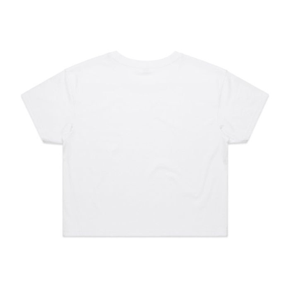 Rockabilly Australia Women’s Crop Tee with Colour Logo in White (4062) - Rockabilly Australia Pty Ltd