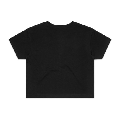 Rockabilly Australia Women’s Crop Tee with Cream Logo in Black (4062) - Rockabilly Australia Pty Ltd