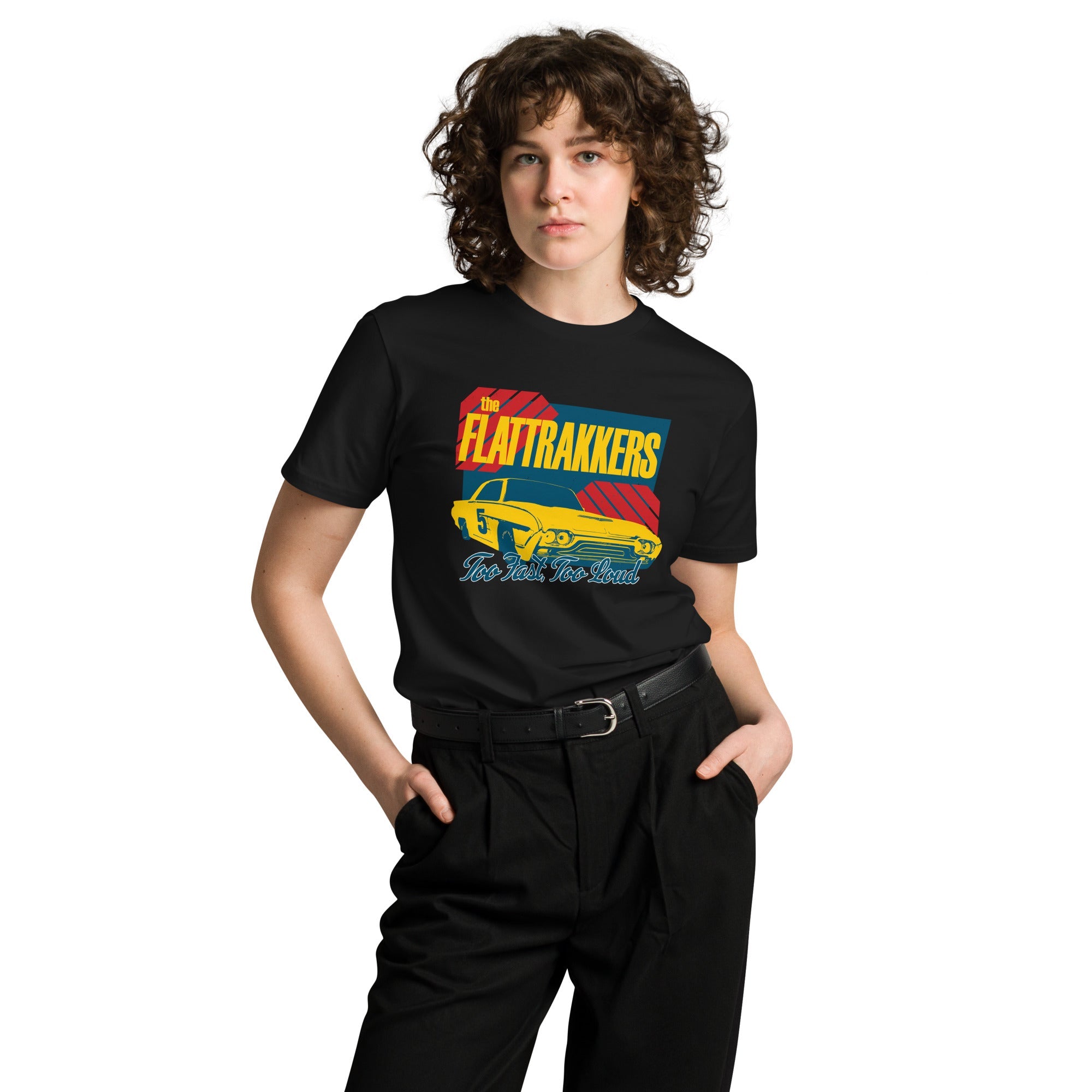 The Flattrakkers NASCAR Style Unisex Tee in Black - Rockabilly Australia Pty Ltd