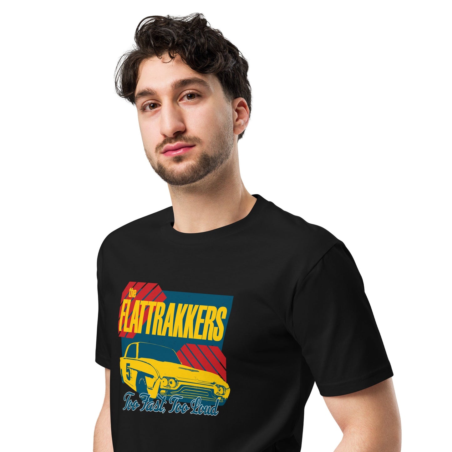 The Flattrakkers NASCAR Style Unisex Tee in Black - Rockabilly Australia Pty Ltd