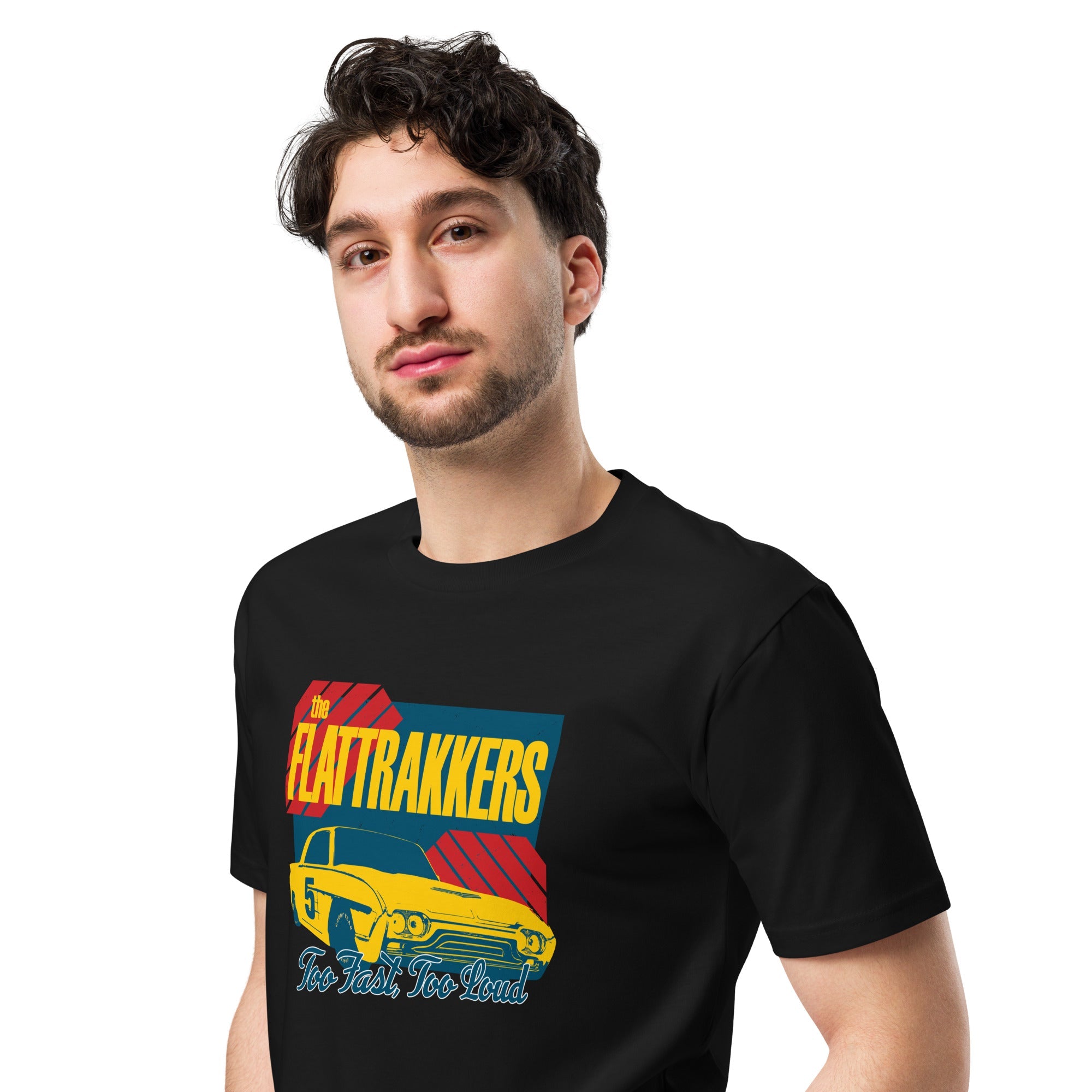 The Flattrakkers NASCAR Style Unisex Tee in Black - Rockabilly Australia Pty Ltd