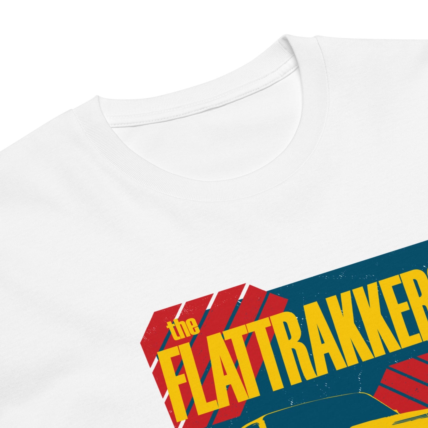 The Flattrakkers NASCAR Style Unisex Tee in White - Rockabilly Australia Pty Ltd