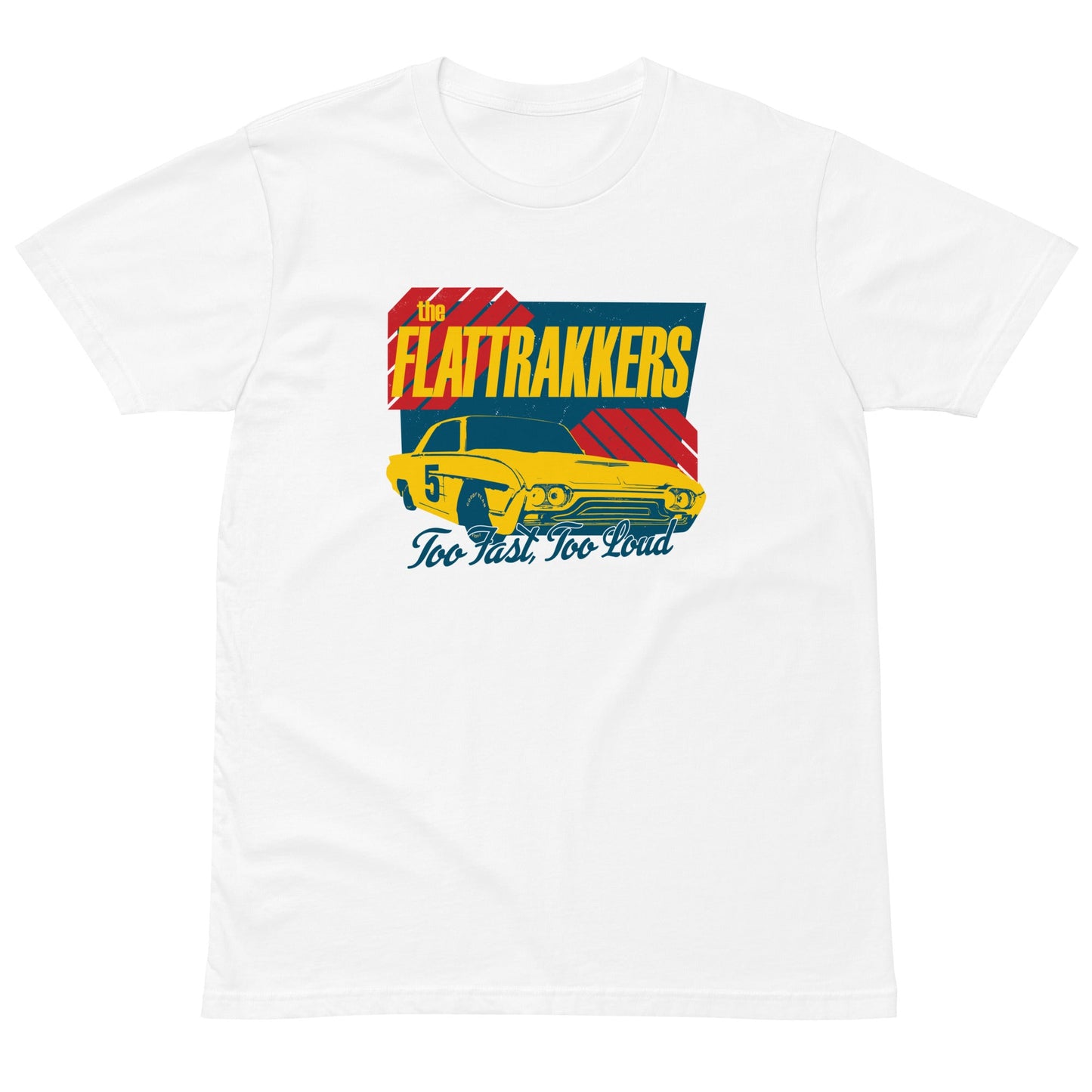 The Flattrakkers NASCAR Style Unisex Tee in White - Rockabilly Australia Pty Ltd