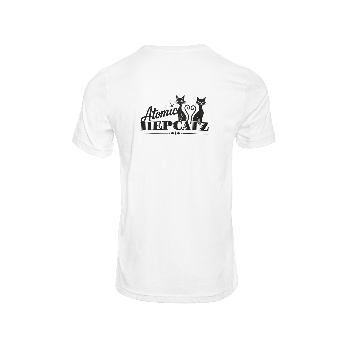 White Atomic Hepcatz Unisex Crew Tee - Rockabilly Australia Pty Ltd