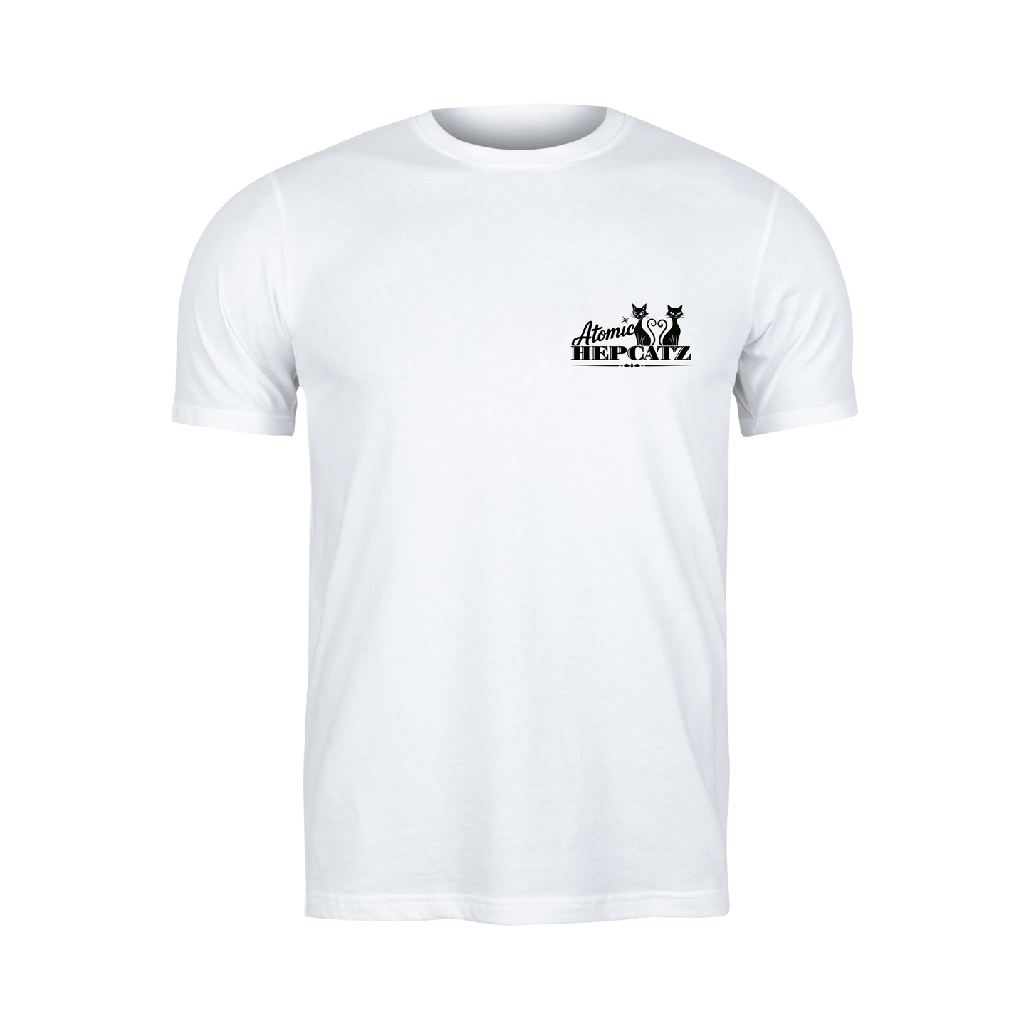 White Atomic Hepcatz Unisex Crew Tee - Rockabilly Australia Pty Ltd