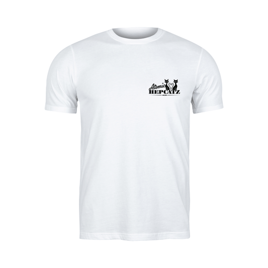 White Atomic Hepcatz Unisex Crew Tee - Rockabilly Australia Pty Ltd