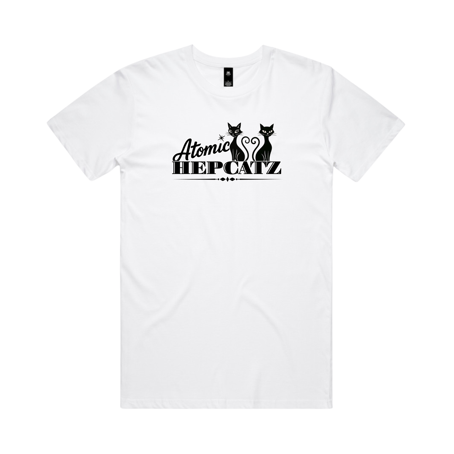 White Atomic Hepcatz Unisex Tee - Rockabilly Australia Pty Ltd