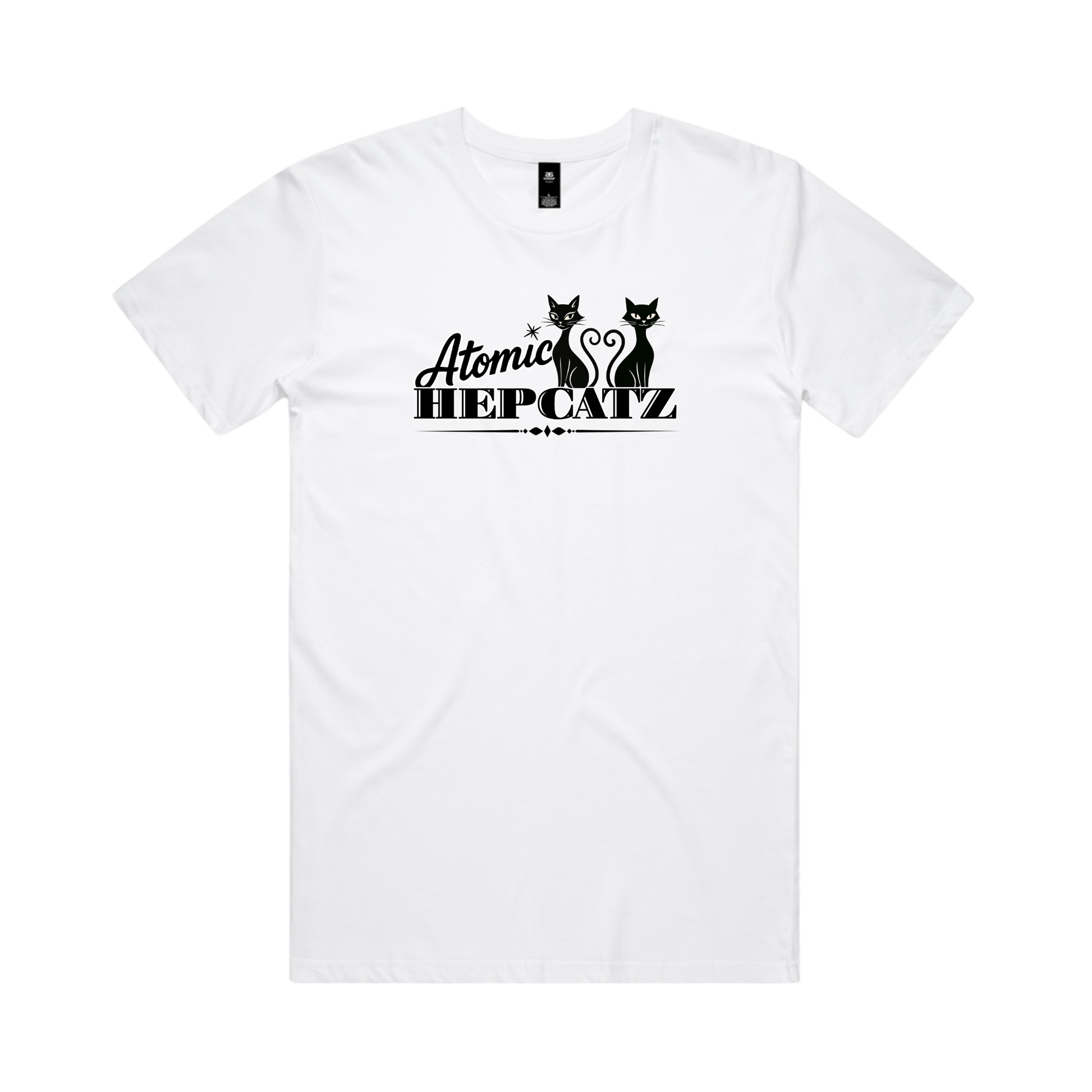 White Atomic Hepcatz Unisex Tee - Rockabilly Australia Pty Ltd
