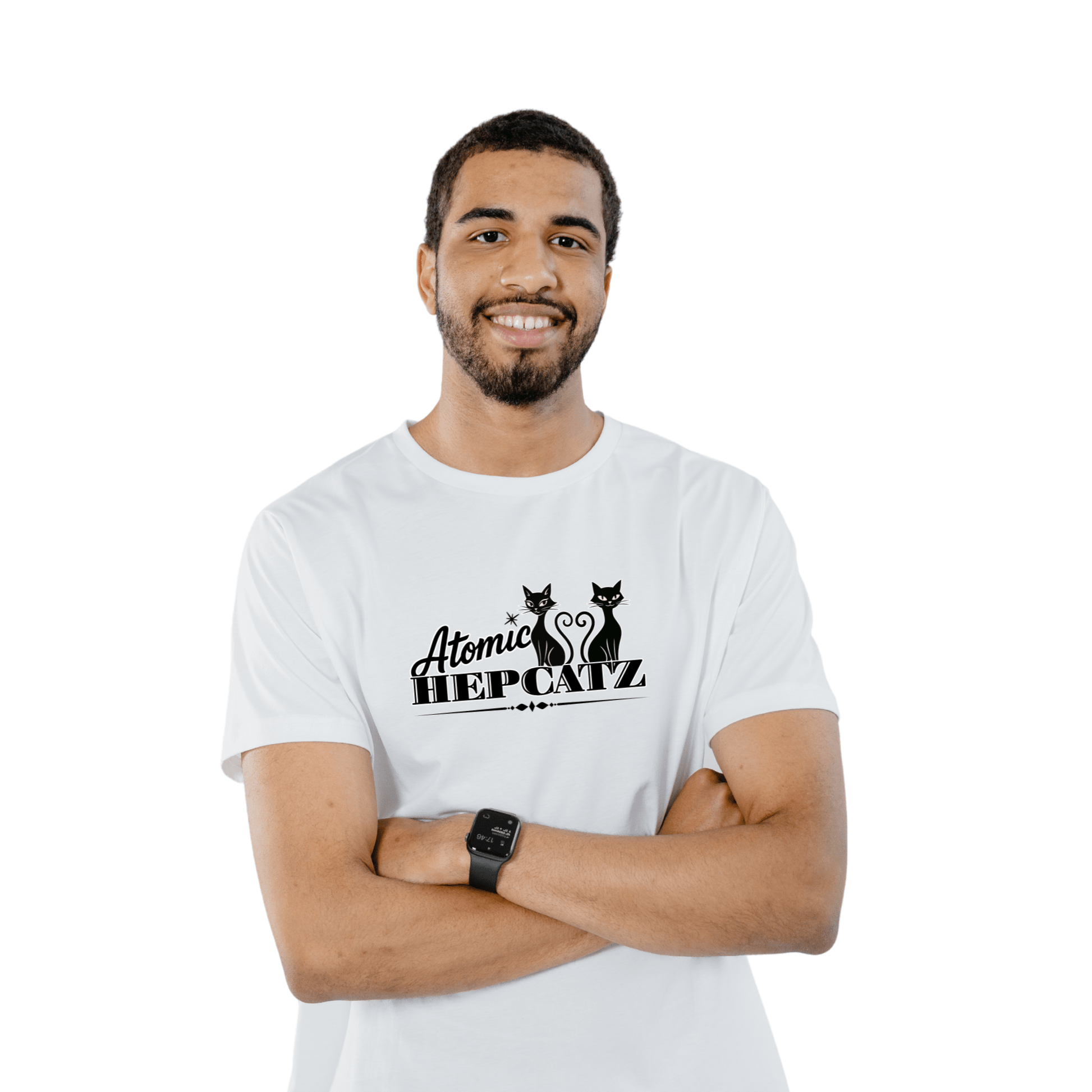 White Atomic Hepcatz Unisex Tee - Rockabilly Australia Pty Ltd