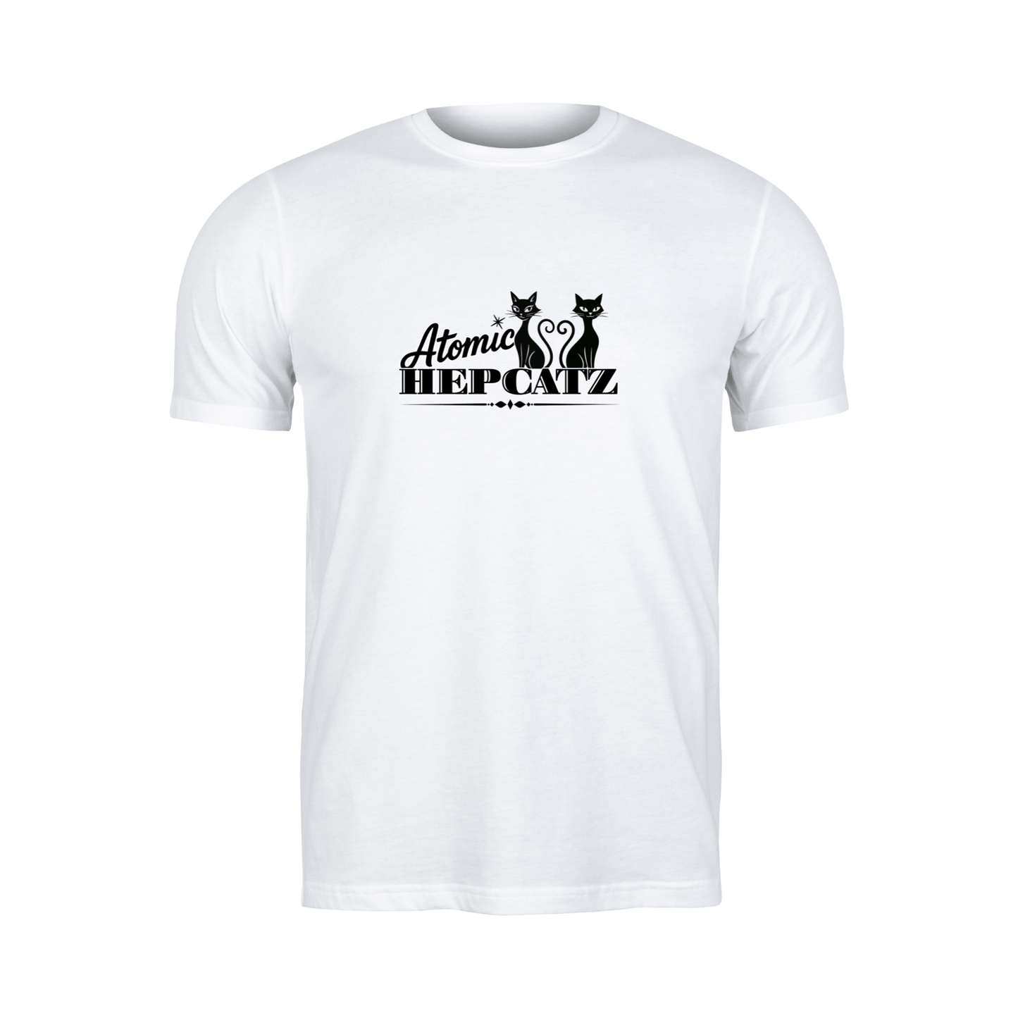 White Atomic Hepcatz Unisex Tee - Rockabilly Australia Pty Ltd