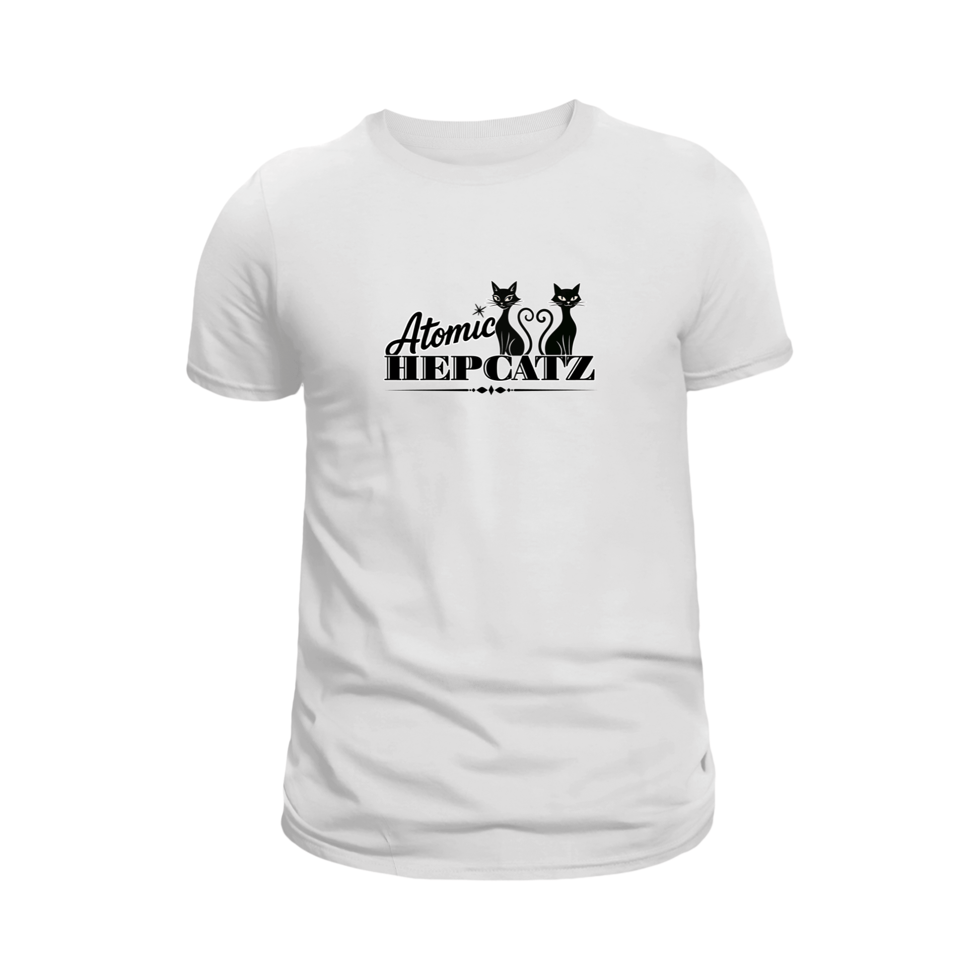 White Atomic Hepcatz Unisex Tee - Rockabilly Australia Pty Ltd