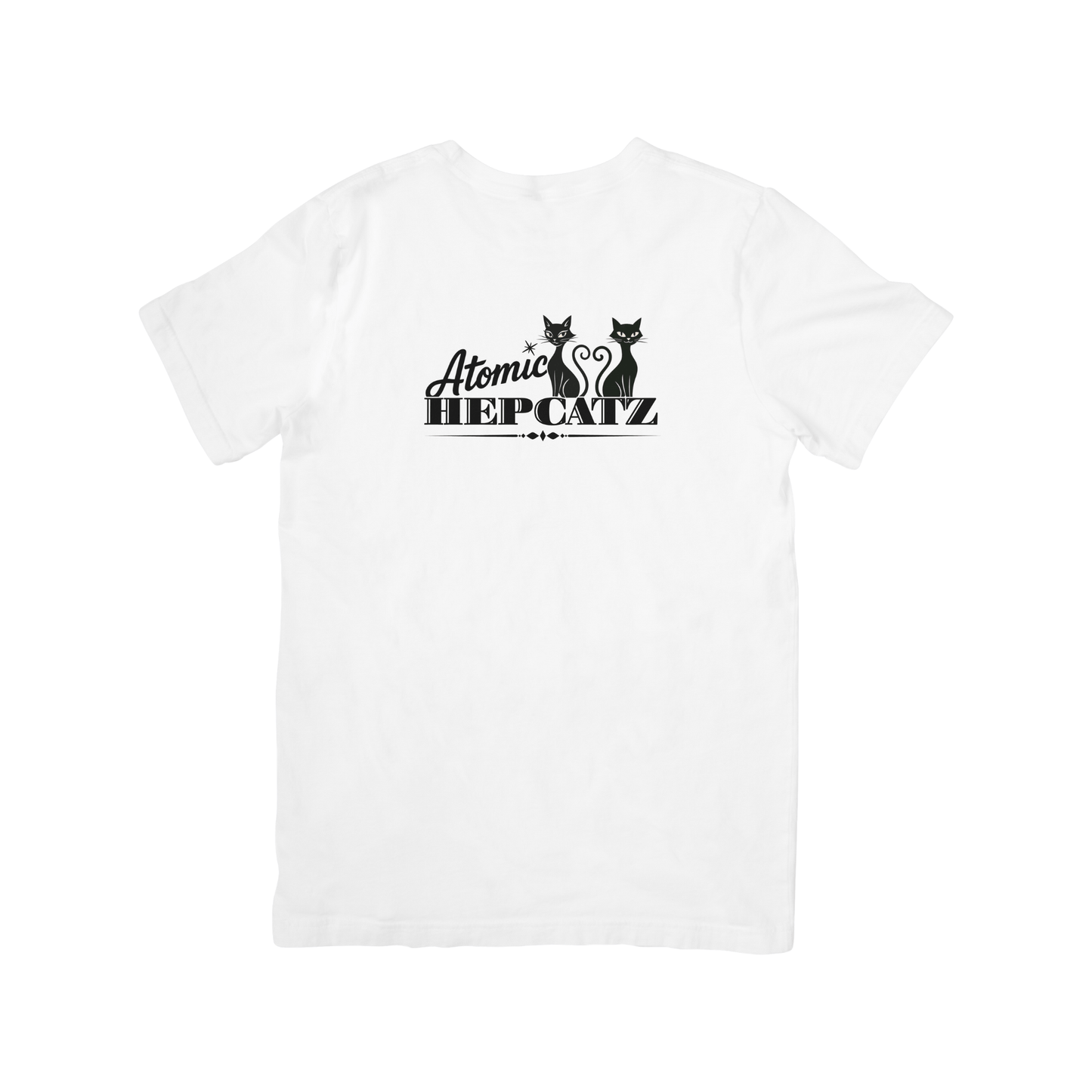 White Atomic Hepcatz Unisex Tee - Rockabilly Australia Pty Ltd