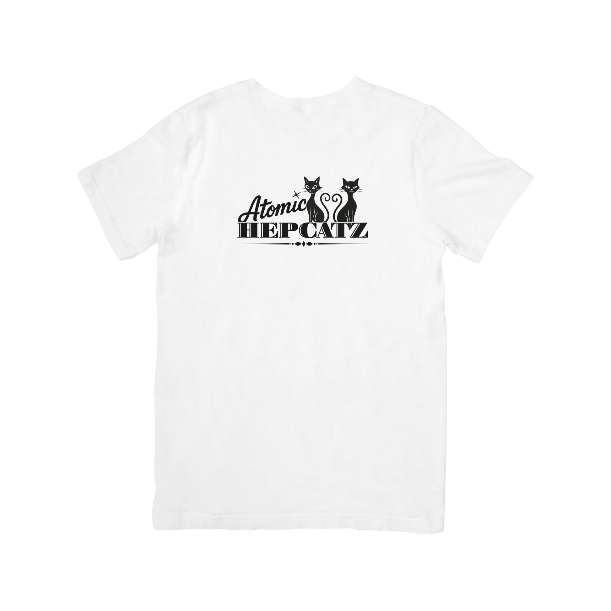White Atomic Hepcatz Unisex Tee - Rockabilly Australia Pty Ltd