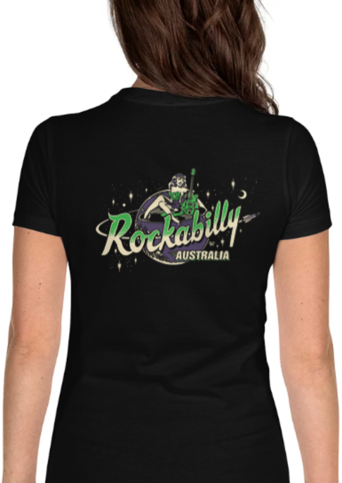 Show off your love for rockabilly and look great in one of our super comfortable 100% cotton "Rockabilly Australia" printed ladies crew shirts! Available in sizes 6 to 20  and in mens sizes Small to 3XL from rockabillyaustralia.com!