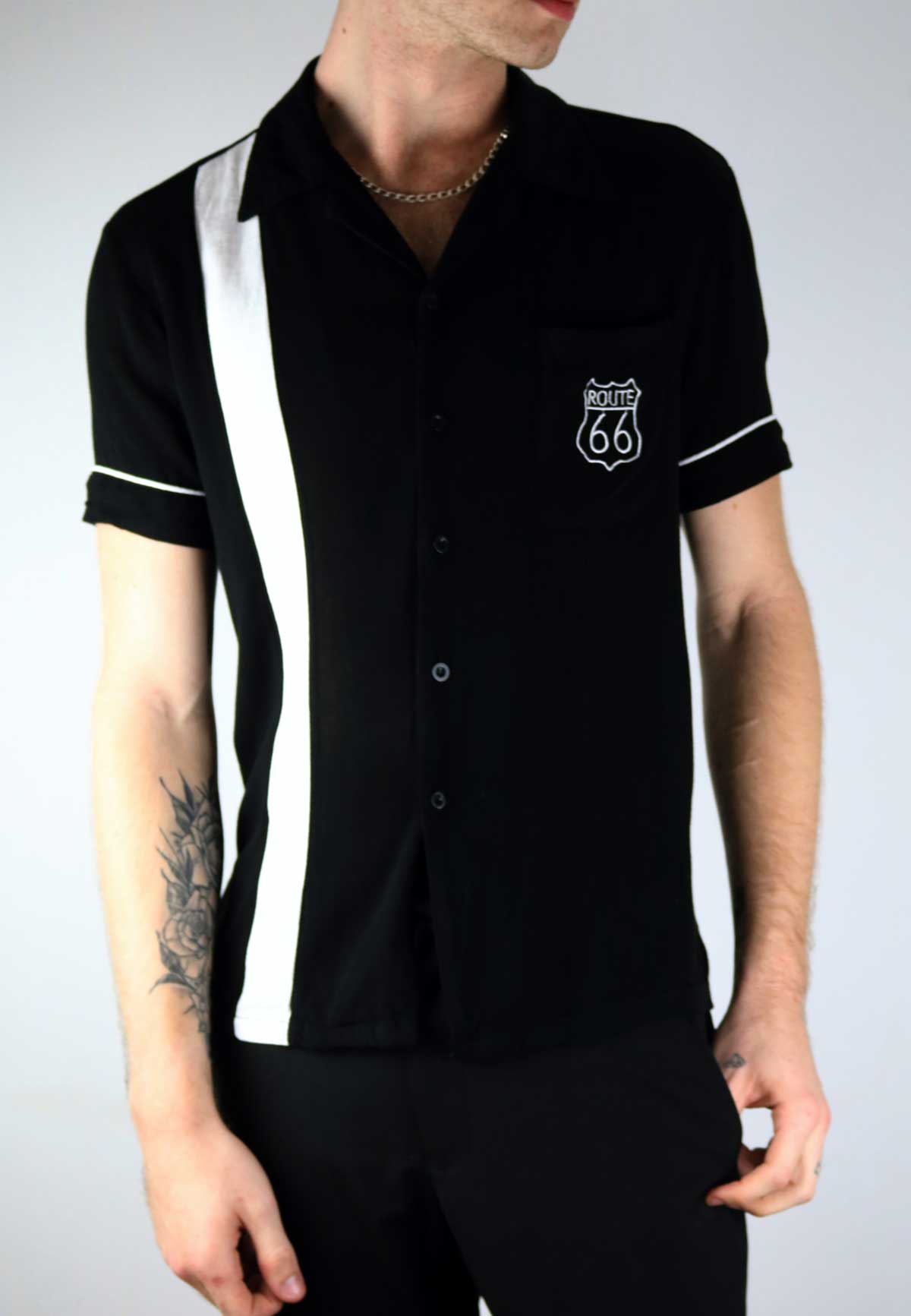 Dress to impress with this super cool mens black & white 