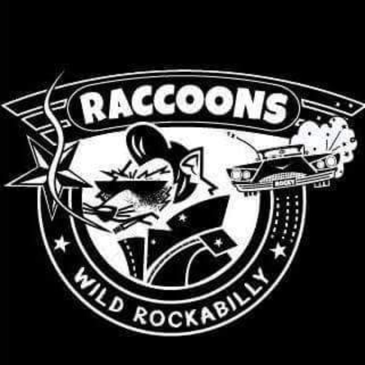 Mens Printed "Raccoons" Band Tee - Rockabilly Australia Pty Ltd